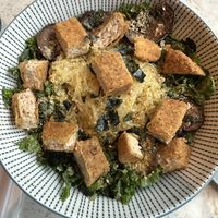 Kelp Caesar Salad with breaded chicken cutlett  at PLANTA in Brooklyn