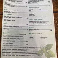 Vegan menu  at Tiamo's in Stockport