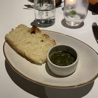 Complimentary bread and pesto with dinner  at Tangi Restaurant in Ubud