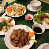 Different dishes  at Nang Tam in Hanoi