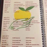 Menu at Nang Tam in Hanoi