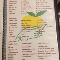 Menu at Nang Tam in Hanoi