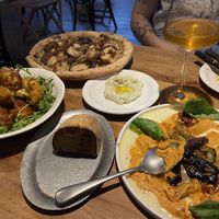 Cauliflower, mushroom pizza and sun-dried tomato hummus  at Ferments - 퍼멘츠 in Seoul