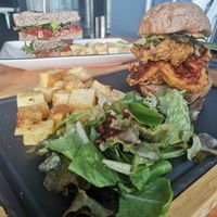 Dub Plate chick: Fried Mushroom burger at Brew Inc. in Larnaca