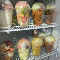 Couscous salad and fruit salad cups    at Imbiss Kunz "Zum Rheinblick" in Nierstein