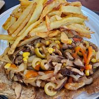 Chivito de Seitan at Archie's Pizzas & Burgers in Colonia Del Sacramento