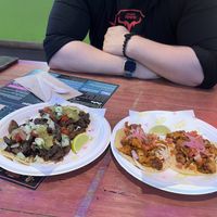 Seitan tacos and chicken tacos   at Antojitos - Edinburgh Street Food in Edinburgh