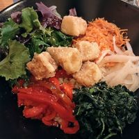 Tofu bibimbap (ask for no egg) at Kim's Bap in Sevilla