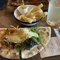 Vegan quesadilla and cassava (yuca) fries  at Caribe Latin Kitchen in Christchurch