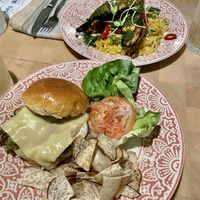 Vegan burger and local Calabaza  at Trova Coastal Kitchen in Humacao