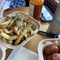 Garlic fries   at Mission Burger Co in Austin