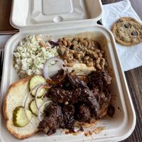 Delicious BBQ Vegan Brisket!  at Mission Burger Co in Austin