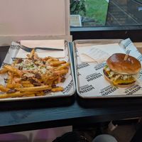 Loaded fried, mission burger at Mission Burger Co in Austin