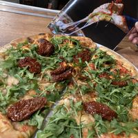 Arugula pizza! 🌱   at Cuca Libre in Long Branch