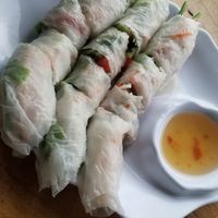 Filled with fresh vegetables and rice noodles, yummy sauce at Cam Loan Viet Nam Food - 都蘭.錦鸞越南美食 in Donghe