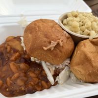 Jackfruit bbq sliders with chili and mac   at The Savage Beet in Denver