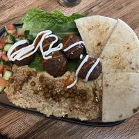 Falafel plate  at AITE - Mediterranean Inspired Foods in Colorado Springs
