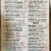 Western dishes menu (as of March 2023)  at Ma Ma Alex Restaurant in Nong Khiaw