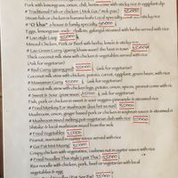 Lunch and dinner menu (as of March 2023)  at Ma Ma Alex Restaurant in Nong Khiaw