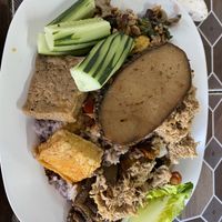 I got rice with a bit of everything   at Nuson in Chiang Mai