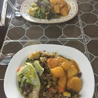 Took 2 plates from buffet. It costs 70B for these 2 plates!!! It was really good, rice pumpkin and veggies at Nuson in Chiang Mai