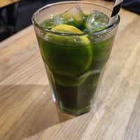 Matcha ice tea at Bōru Ramen Shop in Lublin