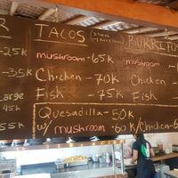 Menu, veg/ mushroom can be made Vegan at La Cocina Mexicana in Abang