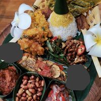 Vegetarian nasi campur, If you leave Out the eggs it's vegan at ITUITU in Legian