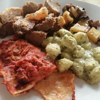 Lasagne, gnocchi e seitan at Ops Cucina Mediterranea in Rome