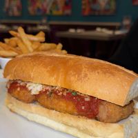vegan chkn parm sandwich at Zest in Bay Shore