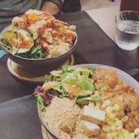Tempura bowl and Saté bowl  at TAKE in Mechelen