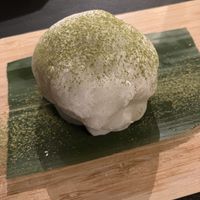 Homemade mochi met matcha ijs    at TAKE in Mechelen