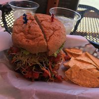 southwest burger at Sprouts Natural Foods Cafe in South Lake Tahoe