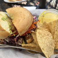 Veggie burger   at Sprouts Natural Foods Cafe in South Lake Tahoe
