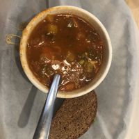 Vegan chili with cheese and onions at Sprouts Natural Foods Cafe in South Lake Tahoe