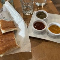 Bread and dips  at Afghan Bistro in Springfield