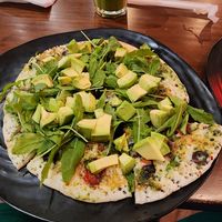 Vegan Indian bread with pesto at VEGO Cafe & Confectionery in Dubai