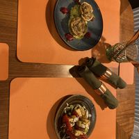 Haggis tarts and tofu skewers  at Greenstone Lodge  in Bridge Of Orchy