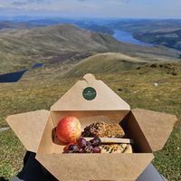 Packed lunch at the top of Ben Lawers at Greenstone Lodge  in Bridge Of Orchy