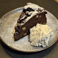 Chocolate & chestnut cake & cream at Greenstone Lodge  in Bridge Of Orchy
