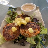 Sweet potato cake app  at Freshies Restaurant and Bar in South Lake Tahoe