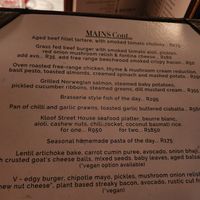 Two vegan meal options at Kloof Street House in Cape Town