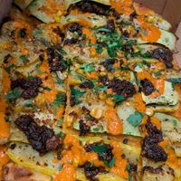 Vegan chorizo pizza at Triple Beam Pizza in Los Angeles