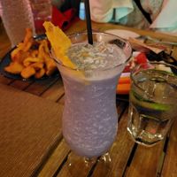 Ube colada at Tiki's Grill & Bar in Honolulu