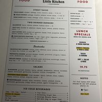 Menú  at Blackbook in Palm Springs