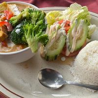 Vegan Panang curry  at Osake Steak and Sushi Bar in Salida