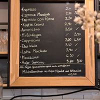 Menu at Cafe Mahlkunst in Munich