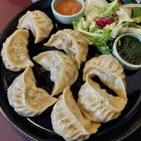 Dumplings with fantastic sauces at Aama in Stockholm