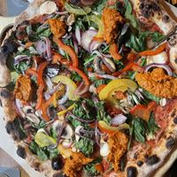The Stephen Kenny (vegan) pizza  at The Back Page in Phibsborough