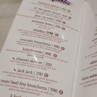 Menu at Earth Cafe @ Juhu in Mumbai